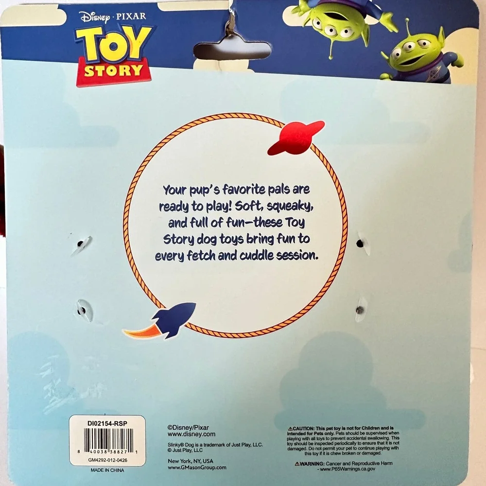 Disney Toy Story Dog Toys Buzz Lightyear Slinky Dog 2 Pack Multicolor New NWT